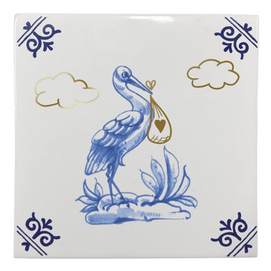 Delfter blaue Fliese Baby Geboren aus der Goldie-Fliesenkollektion von Royal Delft