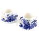 Rijksmuseum gift set with 2 espresso cups with saucer decorated with an image of a Delft blue tile tableau from the Rijksmuseum