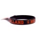 Black silicone bracelet with orange print Holland and lion.