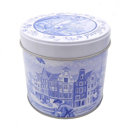 Die leckersten Stroopwafels in einer klassischen Delfter blauen Stroopwafel-Dose