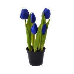 Tulpen im Topf Blau Real Touch Tulpen im Topf Blau Real Touch