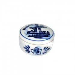 Juwelry box Delft blue round windmill holland Juwelry box Delft blue round windmill holland