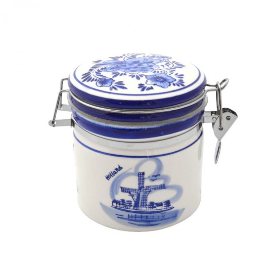 Storage jar Delft blue medium windmill