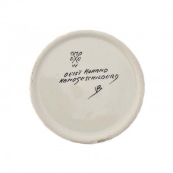 Bonbonniere rund Delfter blau polychrom Tulpen handbemalt Bonbonniere rund Delfter blau polychrom Tulpen handbemalt