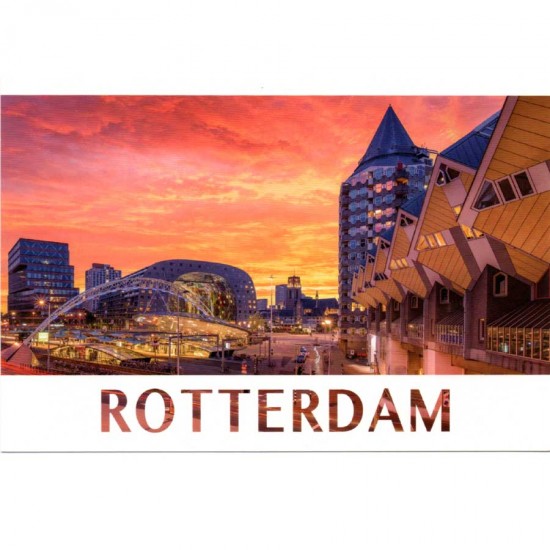 Postkarte Rotterdam Blaak Abenddämmerung Foto
