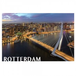 Postkarte Rotterdam Erasmusbrücke Abenddämmerung Foto Postkarte Rotterdam Erasmusbrücke Abenddämmerung Foto