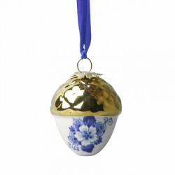 Christmas pendant Delfts blue acorn with gold cap Christmas pendant Delfts blue acorn with gold cap