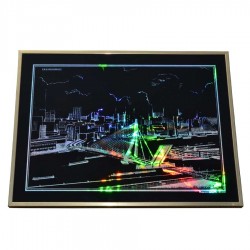 Retro Laser Print Erasmusbrücke Rotterdam