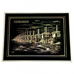 Retro laser etching storm surge barrier Oosterschelde Retro laser etching storm surge barrier Oosterschelde