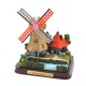 Polystone miniature of a gray dutch polder windmill Miniature polder windmill gray 12-cm