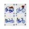 Untersetzer Delfter Blau Fahrrad 4