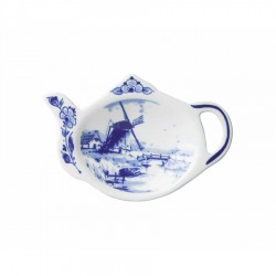 Tea bag holder dish delft blue windmill landscape Tea bag holder dish delft blue windmill landscape