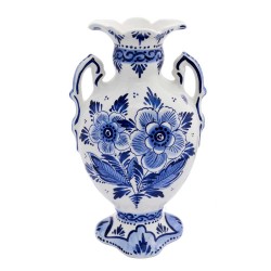 Vase mit Ohren Delfter Blau polychrom handbemalt Vase mit Ohren Delfter Blau polychrom handbemalt