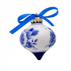 Christmas bauble windmill landscape flowers delft blue onion shape Christmas bauble windmill landscape flowers delft blue onion shape