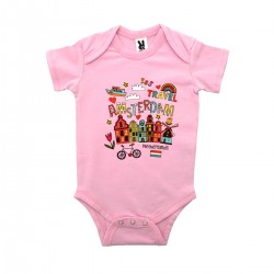 Baby body suit Amsterdam travel pink Baby body suit Amsterdam travel pink