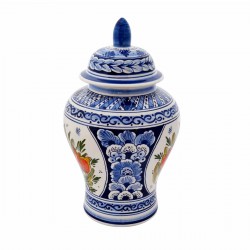 Topf mit Deckel Delfter Blau polychrome Tulpen handbemalt Topf mit Deckel Delfter Blau polychrome Tulpen handbemalt