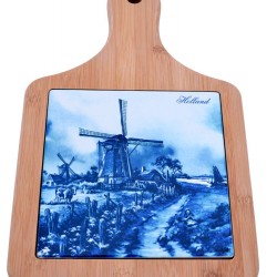 Käsebrett Hollandkachel Hunnik Landschaft Kräuter Mädchen Delfter Blau groß Käsebrett Hollandkachel Hunnik Landschaft Kräuter Mädchen Delfter Blau groß