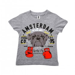 Children's shirt Amsterdam bulldog boxing champ gray Children's shirt Amsterdam bulldog boxing champ gray