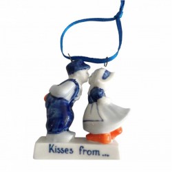Kissing couple delft blue Christmas pendant Kissing couple delft blue Christmas pendant