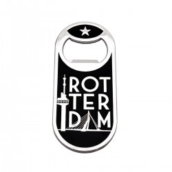 Magneet flesopener Rotterdam retro zwart