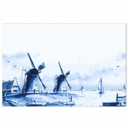 Tischset Delfter Blau Windmühle Textil Tischset Delfter Blau Windmühle Textil