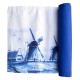 Ein robustes Tischset aus Baumwolle mit holländischen Windmühlen in Delfter Blau. Praktischer Untersetzer für Herdplatten und Pfannen
