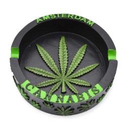 Asbak amsterdam cannabis relief zwart Asbak amsterdam cannabis relief zwart