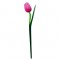 Houten tulp op steel 36 cm donker roze