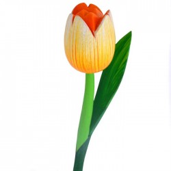 Wooden tulip with halm 36 cm yellow