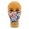 Face mask white flower power bicycle