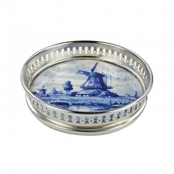 Royal delft blue bottle coaster tower windmill Royal delft blue bottle coaster tower windmill