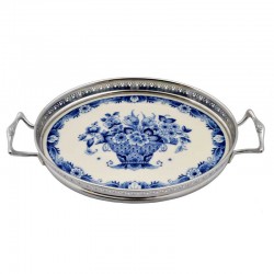 Royal delft blau crematablett blumendekoration zinn Royal delft blau crematablett blumendekoration zinn