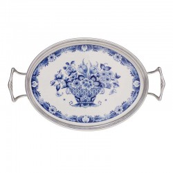 Royal delft blau crematablett blumendekoration zinn Royal delft blau crematablett blumendekoration zinn