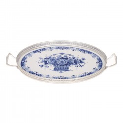 Royal delft blau serviertablett blumendekoration zinn Royal delft blau serviertablett blumendekoration zinn