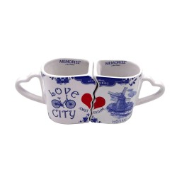 Duo mugs Amsterdam Delft blue Gift set Duo mugs Amsterdam Delft blue Gift set