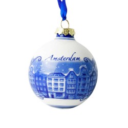 Christmas bauble canal houses Amsterdam Delft blue Christmas bauble canal houses Amsterdam Delft blue