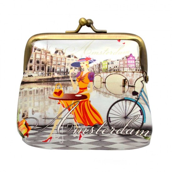 Portemonnee knip amsterdam robin ruth claire clip beige tassen en accessoires holland souvenirs nederlandse geschenken Portemonnee knip amsterdam robin ruth claire clip beige