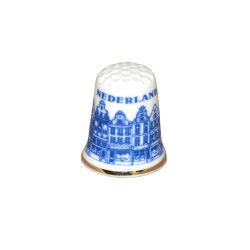 Thimble Delft blue print canal houses Nederland
