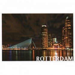 Ansichtkaart foto rotterdam erasmusbrug avond Ansichtkaart foto rotterdam erasmusbrug avond