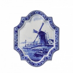 Applique molen delfts blauw 18 x 23 cm Applique molen delfts blauw 18 x 23 cm