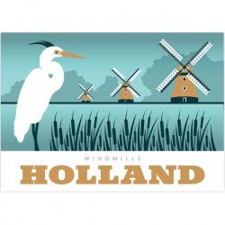 Postkarte windmühlen greetings from holland modern Postkarte windmühlen greetings from holland modern