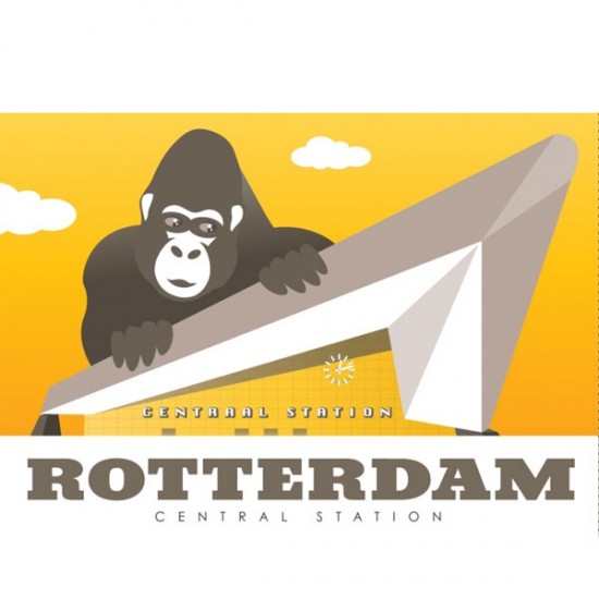 Postkarte rotterdam central station modern
