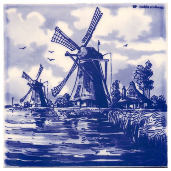 Delfter blau fliese holland windmühle wasserlandschaft