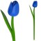 WOODEN TULIP WITH HALM 35 CM BLUE