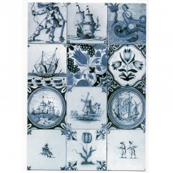 Postkarte holland delfter blau fliese alt Postkarte holland delfter blau fliese alt