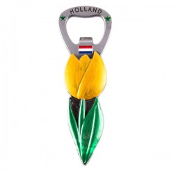 Magnet bottle opener tulip yellow metal Magnet bottle opener tulip yellow metal