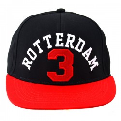 Snapback pet rotterdam 3 zwart rood Snapback pet rotterdam 3 zwart rood