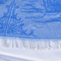 Dames shawl jacquard delfts blauw
