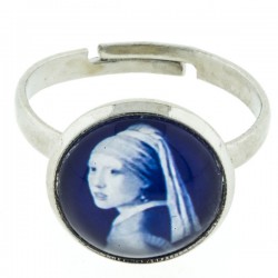 Ring delfts blauw steen meisje met de parel vermeer klein Ring delfts blauw steen meisje met de parel vermeer klein