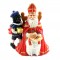 Saint nicholas and black pete polystone 7 x 8 cm